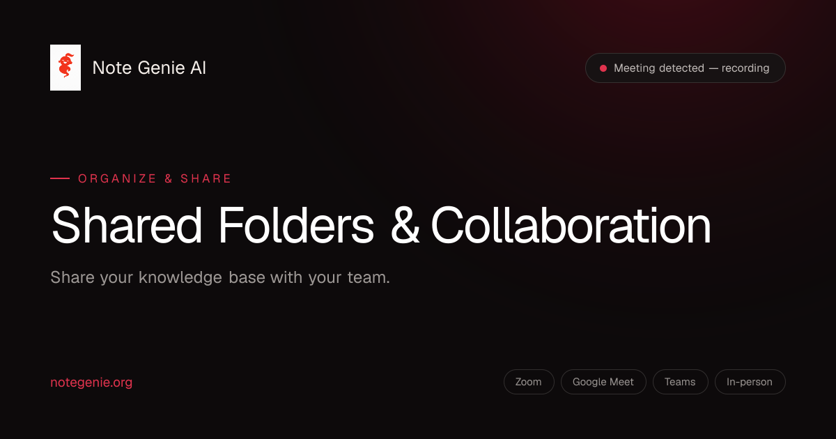 Shared Folders — Collaborate on Meeting Notes with Your Team | Note Genie